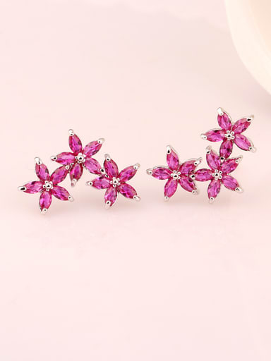 Lucky Flower Hypoallergenic  Really Platinum Plated Cluster earring