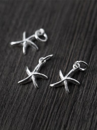 925 Sterling Silver With Silver Plated Simplistic starfish Charms