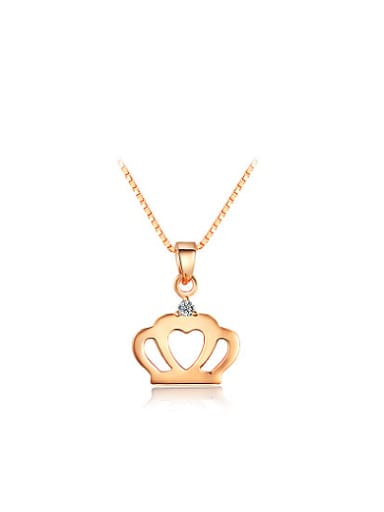 Women All-match Rose Gold Crown Shaped Necklace