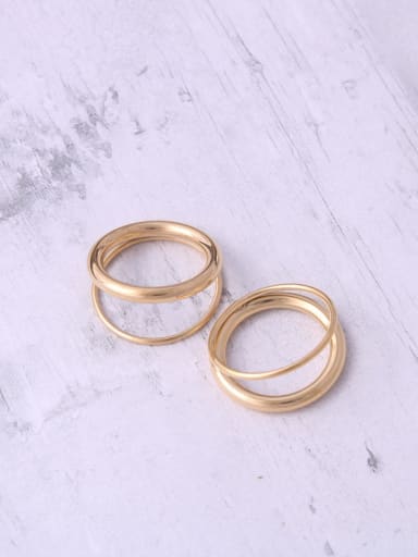 Titanium With Gold Plated Simplistic Round Stacking Rings