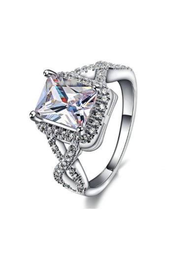 Hot Selling Shining Zircon Luxury Copper Ring