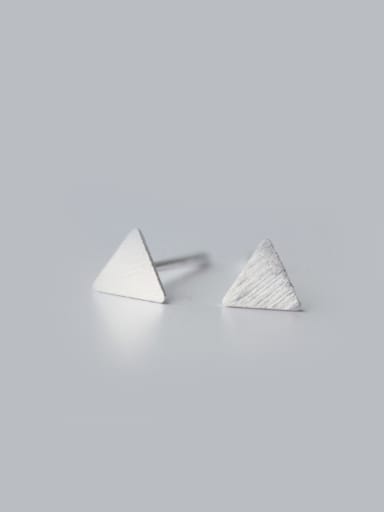 S925 Silver Simple Small Triangle Lovers Stud cuff earring