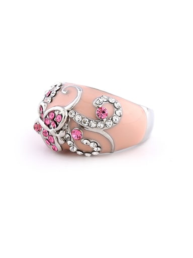 Fashion Cubic Rhinestones-studded Butterfly Enamel Alloy Ring
