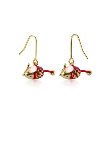 925 Sterling Silver With Gold Plated Cute Mouse Hook Earrings