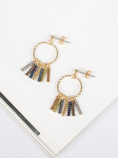 Women Exquisite Round Shaped Tassels Earrings