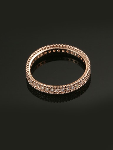 High Quality Rose Gold Plated Geometric Zircon Ring