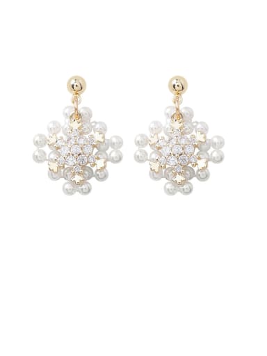 Alloy With Gold Plated Personality Flower Drop Earrings