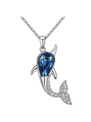 Dolphin-shaped Crystal Necklace