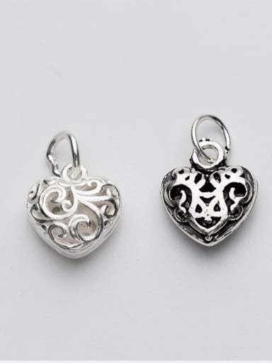 925 Sterling Silver With Antique Silver Plated Personality Heart Charms