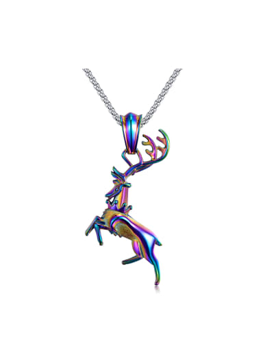 Personalized Elk Titanium Necklace