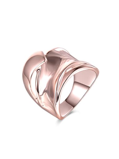 Unisex Geometric Shaped Rose Gold Plated Ring