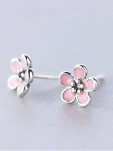 S925 silver sweet pink sakura stud Earring