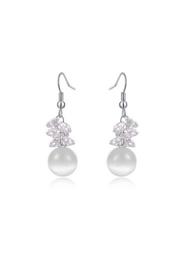 Elegant Round Shaped Austria Crystal Drop Earrings