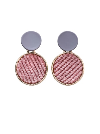 Alloy With Gold Plated Simplistic Colored Plush Round Drop Earrings