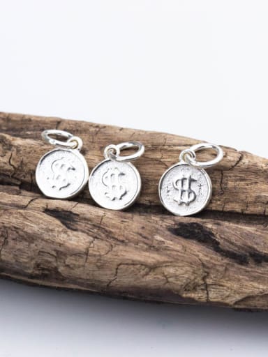 925 Sterling Silver With Silver Plated Fashion Monogrammed Dollar symbol Charms