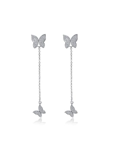 Simple Butterflies Rhinestones Drop Earrings