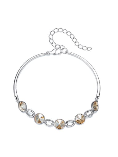 Fashion Little Yellow austrian Crystals 925 Silver Bracelet
