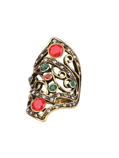 Retro style Personalized Hollow Resin stones Alloy Ring