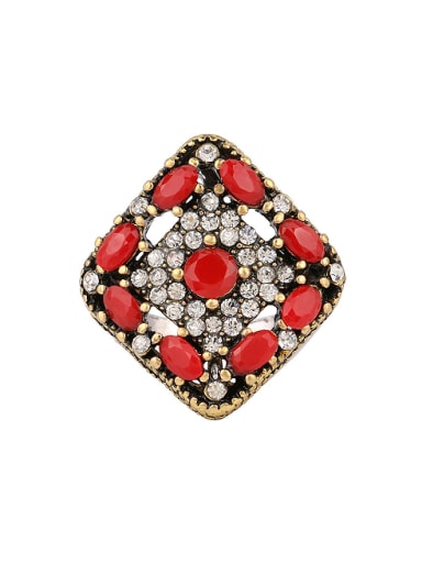 Bohemia Retro style Resin stones Crystals Alloy Ring