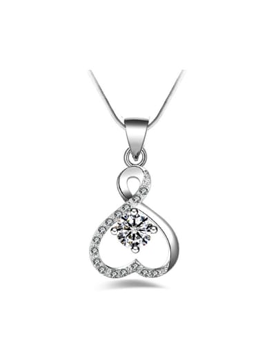 Fashion Hollow Heart Cubic Zirconias Necklace