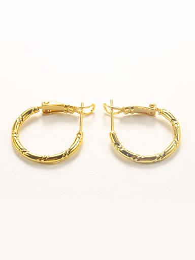 Simple Gold Plated Women Hoop Earrings