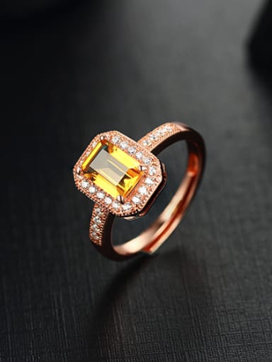 Fashion Rectangular Crystal Zircon Engagement Ring