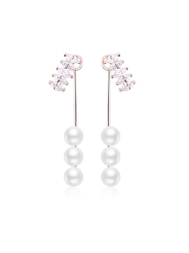 Simple Style Fashion Zircon Pearl drop earring