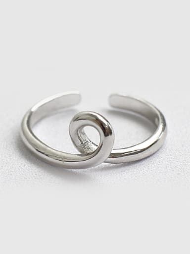 Personalized Twisted Knot Silver Opening Ring