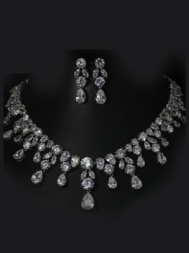 Shining Wedding Accessories Two Pieces Jewelry Set