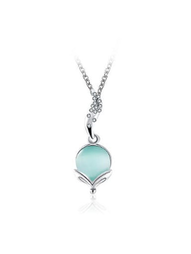 Women Elegant Light Blue Opal Stone Necklace