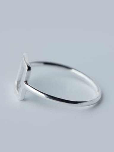 Personality Hollow Square Shaped S925 Silver Ring
