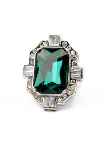 Fashion Emerald Glass Stones Alloy Ring