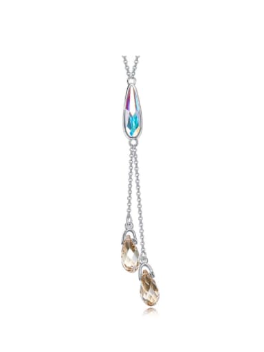 Fashion Water Drop austrian Crystals Copper Necklace