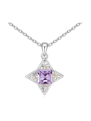 Simple austrian Crystals-covered Star Pendant Alloy Necklace