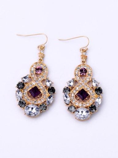 Fashion Personality Artificial Stones Alloy Drop Chandelier earring