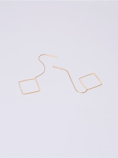 Titanium With Gold Plated Simplistic Geometric Threader Earrings
