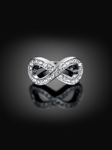 All-match Figure Eight Shaped Austria Crystals Ring