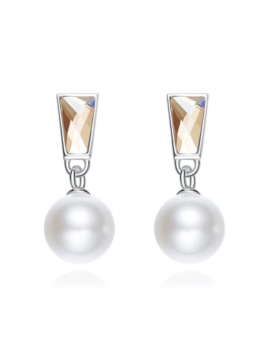 Fashion Freshwater Pearl austrian Crystal Stud Earrings