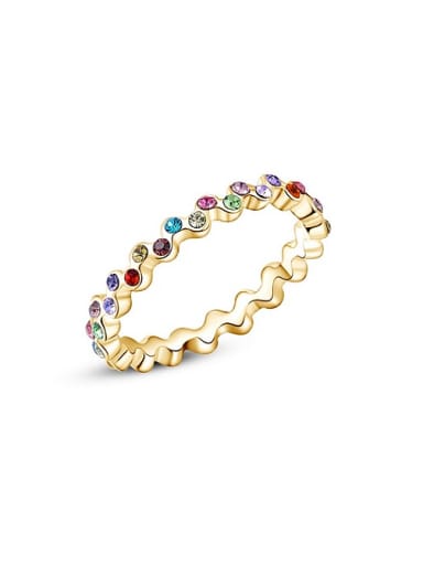 Multi-color 18K Gold Plated Austria Crystal Ring