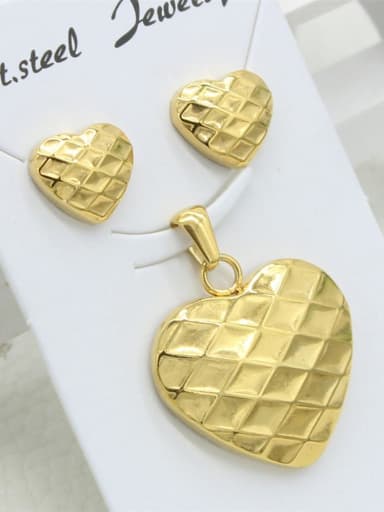 Smooth Heart-shape Gold Plated Set