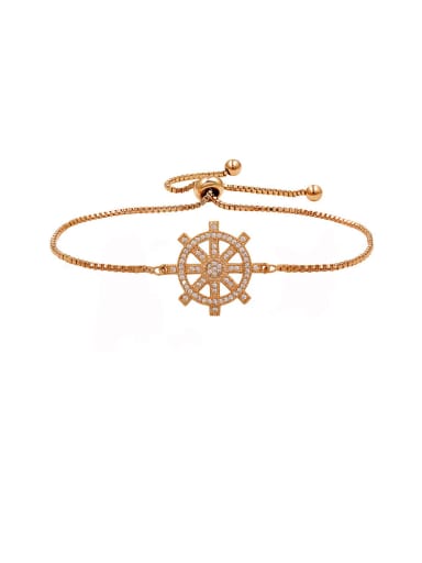 Copper With  Cubic Zirconia  Personality Rudder adjustable  Bracelets