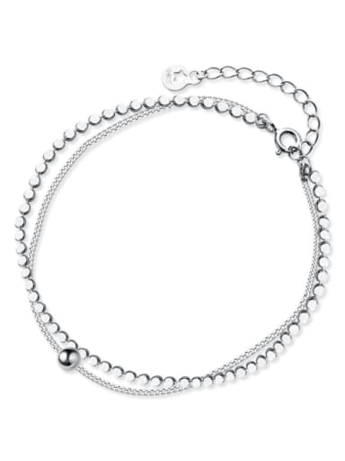 925 Sterling Silver With Platinum Plated Fashion Round Bracelets