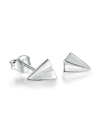 Personalized Tiny Paper Plane 925 Sterling Silver Stud Earrings