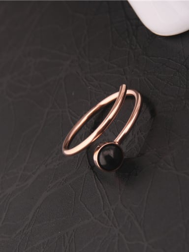 Black Agate Temperament Opening Ring