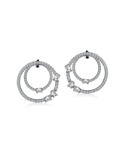 Fashionable temperament circle and micro-inlay AAA zircon earring