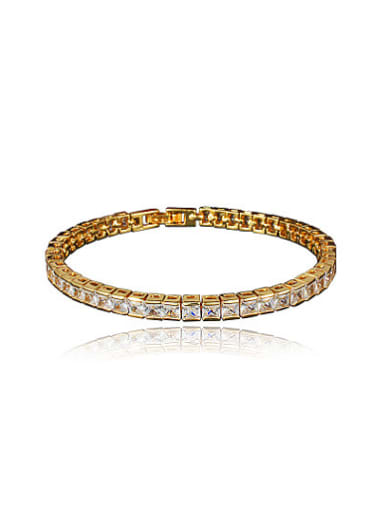 Exquisite 18K Gold Plated Square Zircon Bracelet