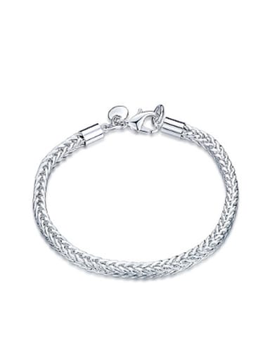 Simple Woven Silver Plated Bracelet
