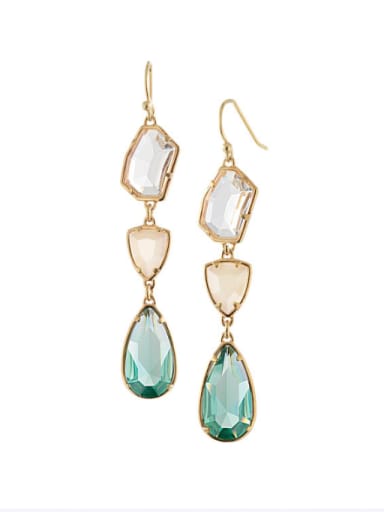 Alloy Fashionable Semi-Precious Stones Crystal Water Drop hook earring