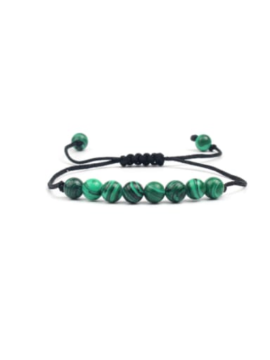 Green Natural Stones Woven Rope Fashion Bracelet