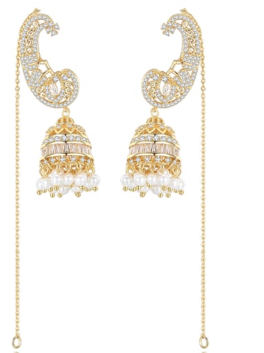 Copper With Gold Plated Fashion Statement Party Chandelier Earrings